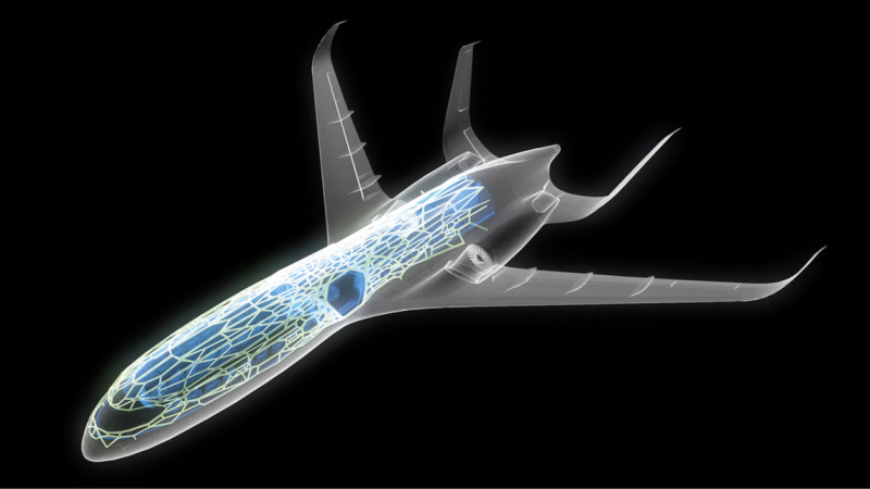 飞机制造商Airbus希望使用3D打印制造一种新型飞机结构，这种结构可以模仿骨骼或骨架的设计，拥有强大而灵活的外形，其重量比利用传统工艺制造的产品要轻得多。